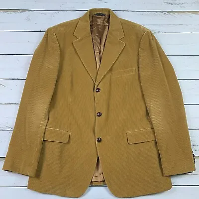 Brooks Brothers Blazer Men 42L Brown Corduroy Loro Piana Sport Coat Jacket Italy • $34.99