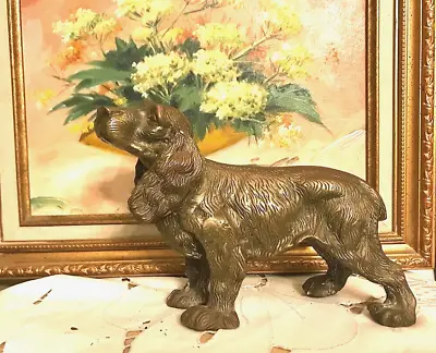 Vintage Cold Cast Bronze Walking Cocker Spaniel  Statue Sculpture 6  • $45