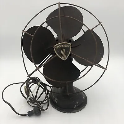 Westinghouse Caged Desk Fan STYLE 1137817 ELECTRIC 4 BLADE For Parts/Restoration • $39.99