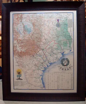$139.95 • Buy 1836 Revolutionary Map Of Texas Framed By John Davis