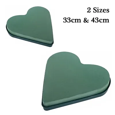  Funeral Foam Heart - Wet Memorial Flower Tribute - Plastic Backed Oasis 43/33cm • £11.70