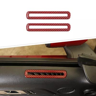 2pcs Door Air Vent Outlet Cover Trim For Ford Mustang 2015+ Red Carbon Fiber ABS • $13.79