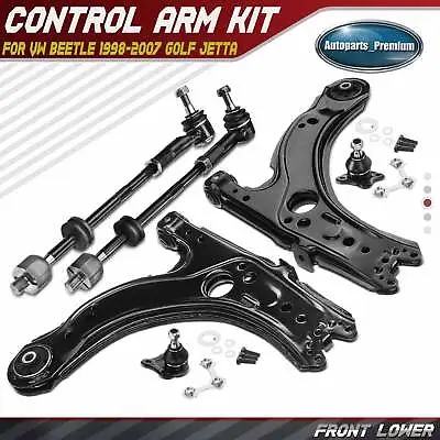 6x Front Lower Control Arm With Ball Joint Tie Rod End For VW Beetle 98-07 Jetta • $84.49