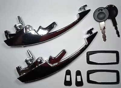 Chrome Outer Door Handle Set W/ Seals & Keys Volkswagen T1 Bug  Beetle 1968-1978 • $42.15