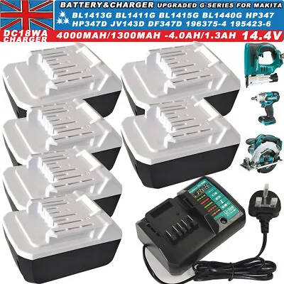 14.4V 1.3A 4.0A Li-ion Battery & DC18WA Charger For Makita HP457D DF457D TD127D • £36.90