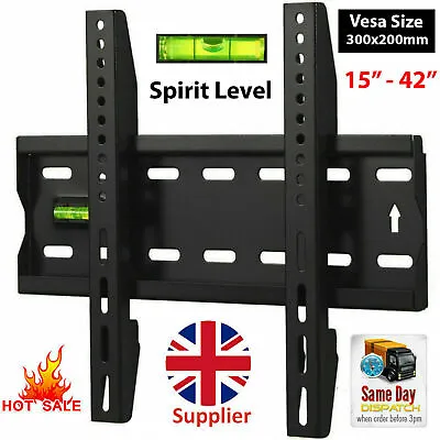 £6.99 • Buy Flat TV Wall Bracket Mount Slim For 15 20 25 30 35 40 42  Built-In Spirit Level