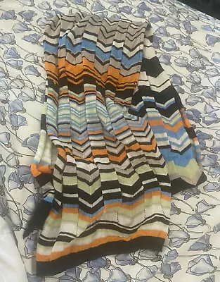 Missoni Cotton Blend Scarf Colorful Zig Zag  • $48