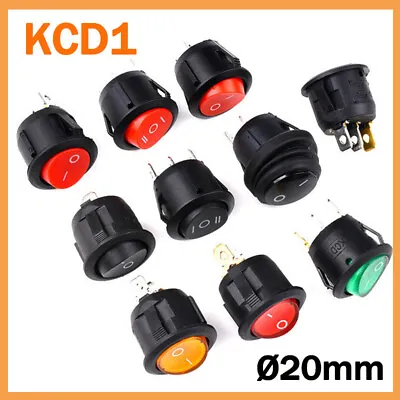 On/Off Round Rocker Switch 20mm SPST 2 3 Pin 2 3 Position 6A/250V 10A /125V KCD1 • $1.99