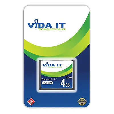 NEW Vida 4GB Compact Flash CF Memory Card Super Fast 200x 30MB/s For SLR Camera • £28.99