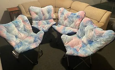 4 NIP True Living TrueLiving Butterfly Chairs With Carrying Bags--soft Fuzzy • $114.95
