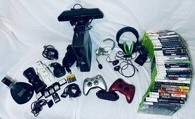 $649.99 • Buy Xbox 360 S Kinect 250 GB Bundle 37 Game Controller Headset Battery Charger Cable