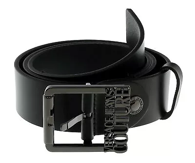 Versace Jeans Couture Black/Gunmetal Signature Classic Buckle Leather Leather • $159.99