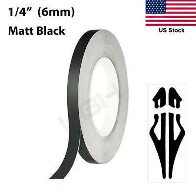 MATT BLACK Vinyl Pinstriping Pin Stripe Car Motorcycle Line Tape Decal Stickers • $7.95