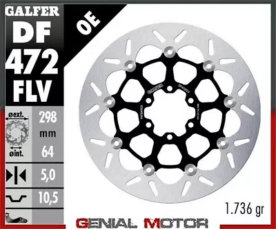 Galfer Front Brake Disc FLOATING (C. STEEL) 298x5mm VICTORY TOURING CRUISER 2003 • $164.84