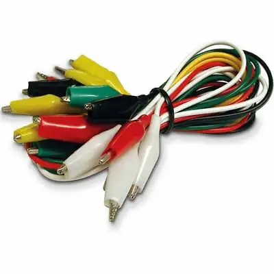 Crocodile Test Leads Clamps Wire With Aligator Clips Coloured Cable Wire X 10 • £4.99