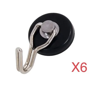 6x Heavy Duty Magnetic Hooks Strong Wall Hook For Fridge Kitchen Key Holder • £23.99