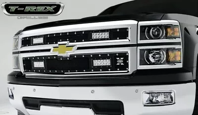 T-REX Torch Series BLACK Mesh Grille W/ 4 LED Bars For SILVERADO 14-15 USA Made • $449.95