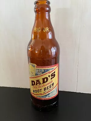 Dad's  Big Jr  Root Beer Bottle Vintage 1949- 10 Fl Ozs  Portland Ore • $17.99