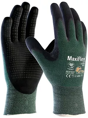 12 X MaxiFlex 34-8443 Enhanced Dotted Palm Coated Medium Cut Protection Gloves • £100.20