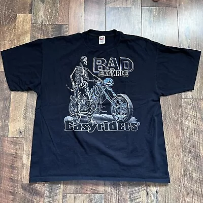 $15.99 • Buy Vintage Bad Example Easy Rider Motorcycle XXL 2XL Shirt Adult Mens Black
