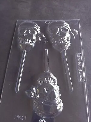 3 On 1 Pirate Skull Chocolate Lolly Mould/moulds/halloween/kids/fun/party Bags • £6.25