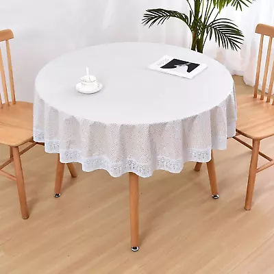 Vinyl Oilcloth Lace Tablecloth Waterproof Plastic Wipeable Spillproof Peva Heavy • $28.88