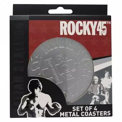 Rocky Balboa Metal Coaster Set | Set Of 4 Coasters With Cork Backing • $17.99