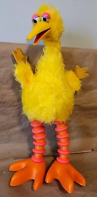 Vintage 1970s Sesame Street Big Bird Puppet Plush Figure Educational Toys Topper • $99.99