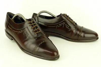 Sauro Cesaretti * Italy * Luxury Cap Toe Balmoral In Brown * 43 Eur * Excellent • $69.99