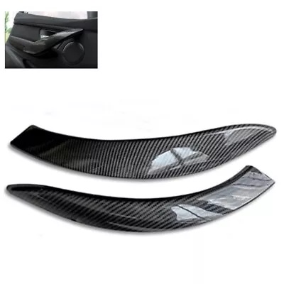 Gloss Carbon Fiber Print Door Pull Handle Trim Covers Fits 14-20 F32 F82 435i M4 • $52