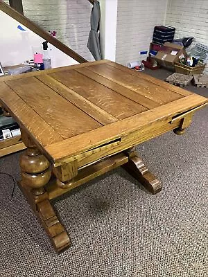 Antique Oak Draw Leaf Pub Table • $600