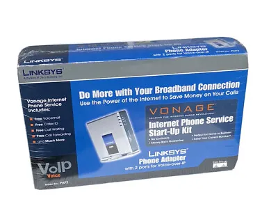 $18 • Buy New Linksys PAP2 Vonage Internet Phone Service Start-up Kit Voice-over-IP