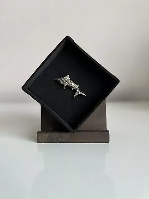 £10 • Buy Lovely Little Vintage Marcasite Fish Brooch Gift Boxed