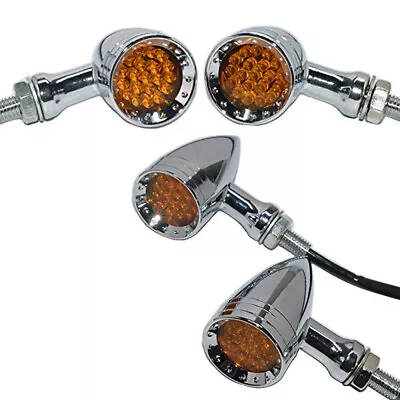 $45.22 • Buy 4x For Yamaha V Star 250 650 950 1300 Motorcycle LED Turn Signals Lights Amber