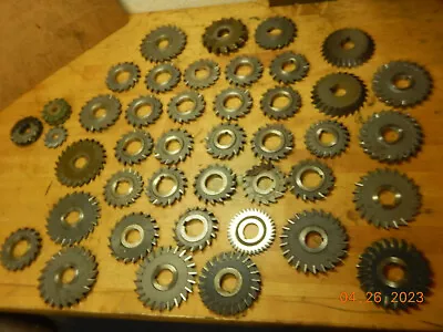 Lot R75 Pile Of Milling Machine Cutters Blades 1  &  1-1/4  Arbor Bore Machinist • $225