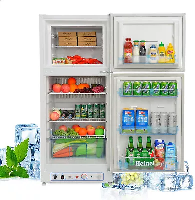 SMAD 185L Gas/220V Camping Fridge Freezer Larder Grocery Caravan RV Refrigerator • £1159