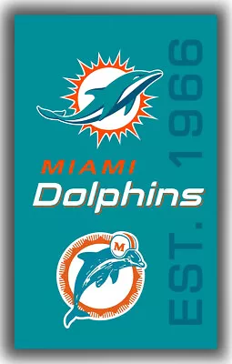 Miami Dolphins Football Team Memorable Flag 90x150cm 3x5ft Fan Best Banner • $14.95