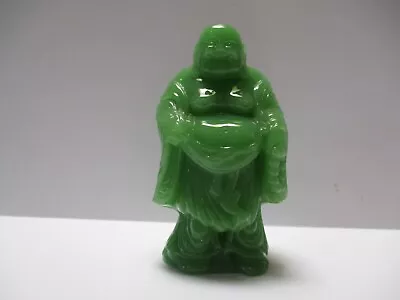 Vintage Jade Color Green Buddha Glass Icon Sculpture Peoples Republic Of China • $275