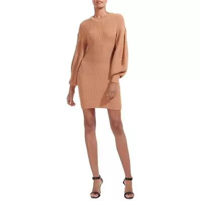 $41.99 • Buy STAUD Womens Marylebone Tan Knit Long Sleeves Daytime Sweaterdress M BHFO 0442