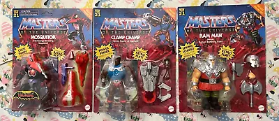 3 - Masters Of The Universe Deluxe - MOSQUITOR CLAMP CHAMP RAM MAN MOTU Figures • $35.95