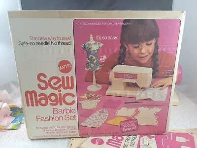 Vintage 1973 Mattel Sew Magic Barbie Doll Fashion Set Incomplete Machine Works  • $14.50