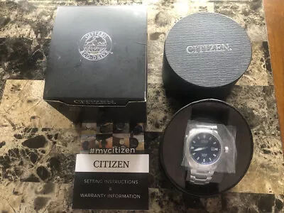 Citizen Paradigm Eco-Drive Mens Blue Face Titanium Watch BM7170-53L MSRP $395 • $275