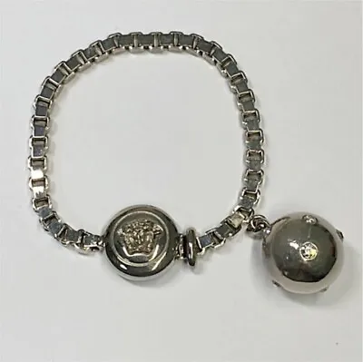 Vintage Gianni Versace Medusa Silver Tone Ball Chain Bangle Bracelet • $149