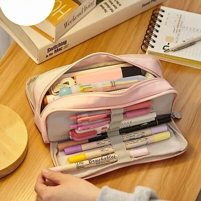 Big Capacity Pencil Case Large Pencil Cases For Girls Boys With 3 Compartments • £6.30