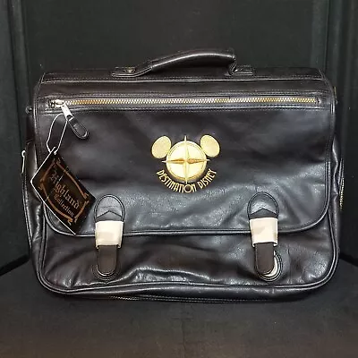 Destination Disney Travel Bag Black Faux Leather Highland Collection RARE HTF • $50