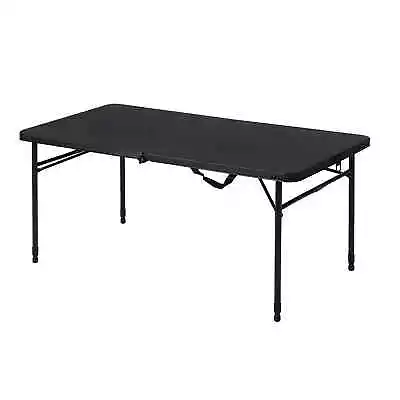 Mainstays 4 Foot Fold-In-Half Adjustable Table-Rich Black-folding Table • $34.88