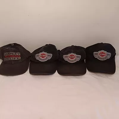 VINTAGE Lot Of 4 Misc HARLEY DAVIDSON Hats (BikerMotorcycle) • $5