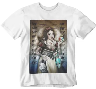 Snow White T-Shirt Police Line Up Hollywood Bad Girl Hussy Cool Yolo Cartoon  • £5.99