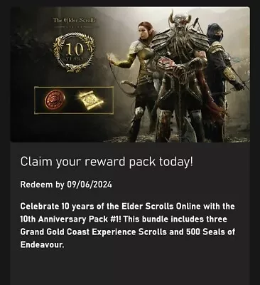 Elder Scrolls Online 10th Anniversary Pack #1 Xbox Exclusive Code • £3