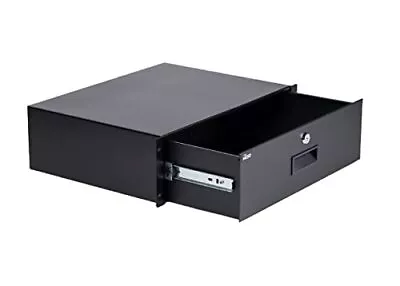 3U Locking Rack Mount Drawer - 22lb (10kg) Secure Lockable Steel Storage Rack... • $99.69